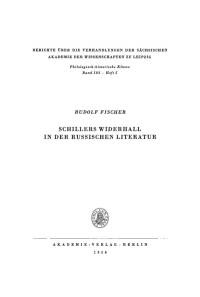 صورة الغلاف: Schillers Widerhall in der russischen Literatur 1st edition 9783112482872