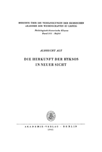 Cover image: Die Herkunft der Hyksos in neuer Sicht 1st edition 9783112482971