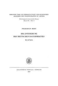 Imagen de portada: Die Entstehung des Deutschen Bauernhauses 1st edition 9783112483251