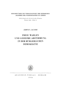 Immagine di copertina: Freie Wahlen und Geheime Abstimmung in der bürgerlichen Demokratie 1st edition 9783112483299