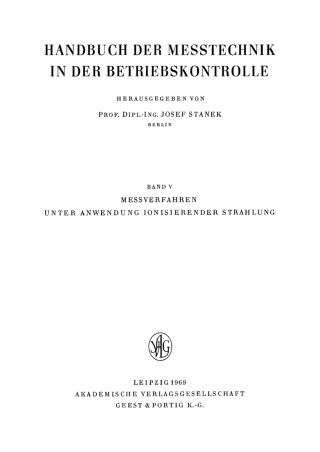 Cover image: Messverfahren unter Anwendung ionisierender Strahlung 1st edition 9783112484456