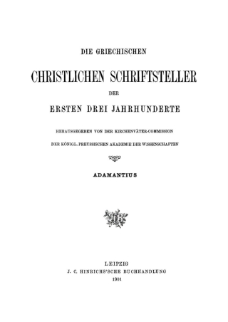 Cover image: Der Dialog des Adamantius 1st edition 9783112485996