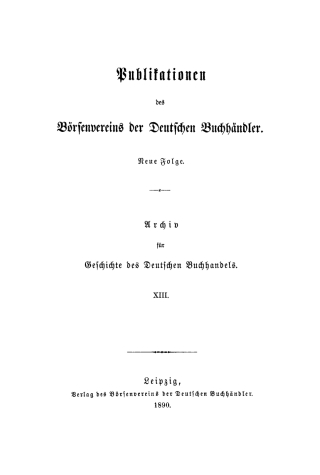Cover image: Publikationen des Börsenvereins der Deutschen Buchhändler. Band 13 1st edition 9783112486511