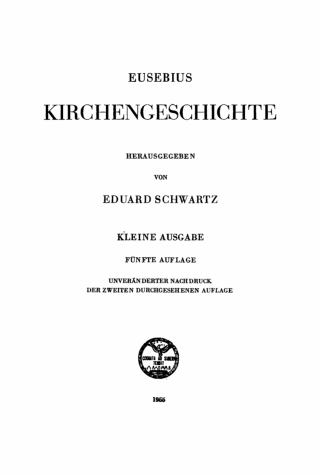 Imagen de portada: Eusebius Kirchengeschichte 5th edition 9783112486818