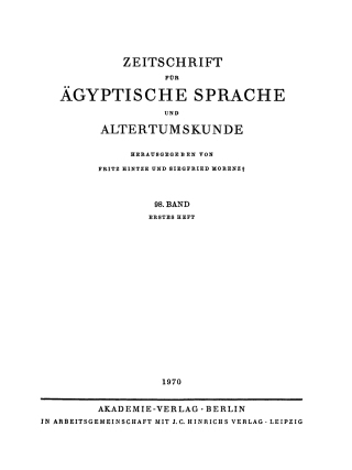 Imagen de portada: 1970 1st edition 9783112487778