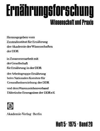 Cover image: Ernährungsforschung. Band 20, Heft 5 1st edition 9783112488492