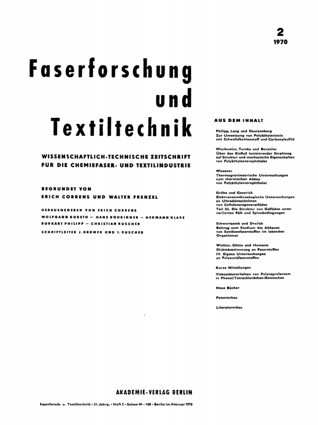 Februar 1970 1st Edition
