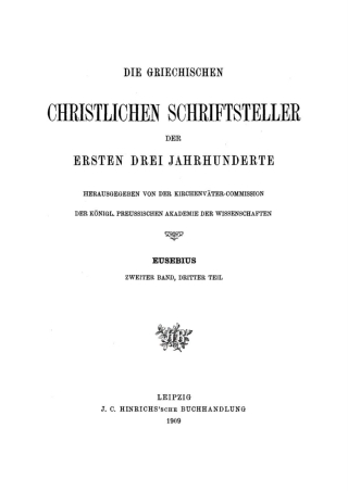 Imagen de portada: Die Kirchengeschichte, Teil 3: Einleitungen, Übersichten und Register 1st edition 9783112490013