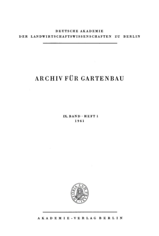 Cover image: 1961 1st edition 9783112492031