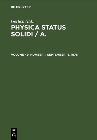 Cover image: September 16, 1978 1st edition 9783112494479