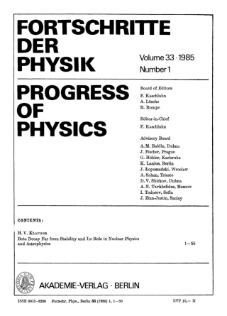 Cover image: 1985 1st edition 9783112495070