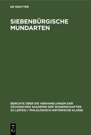 Immagine di copertina: Siebenbürgische Mundarten 1st edition 9783112498811