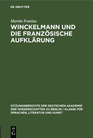 Cover image: Winckelmann und die französische Aufklärung 1st edition 9783112499290