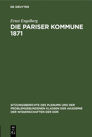 Imagen de portada: Die Pariser Kommune 1871 1st edition 9783112499474