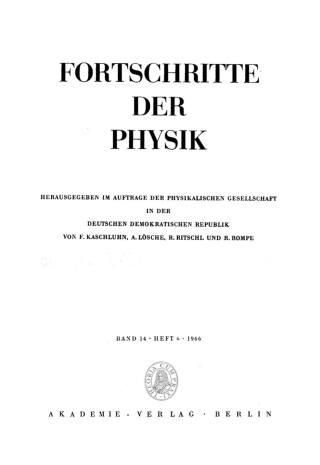 Imagen de portada: 1966 1st edition 9783112500316