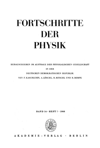 صورة الغلاف: 1966 1st edition 9783112500330