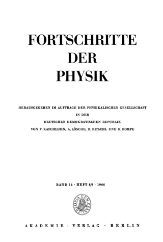 Imagen de portada: 1966 1st edition 9783112500354