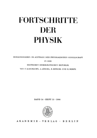 Imagen de portada: 1966 1st edition 9783112500415