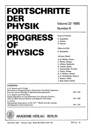 صورة الغلاف: 1985 1st edition 9783112500798