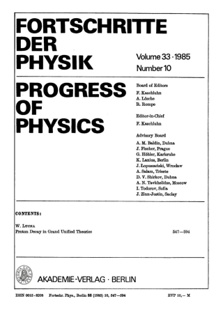 Imagen de portada: 1985 1st edition 9783112500873