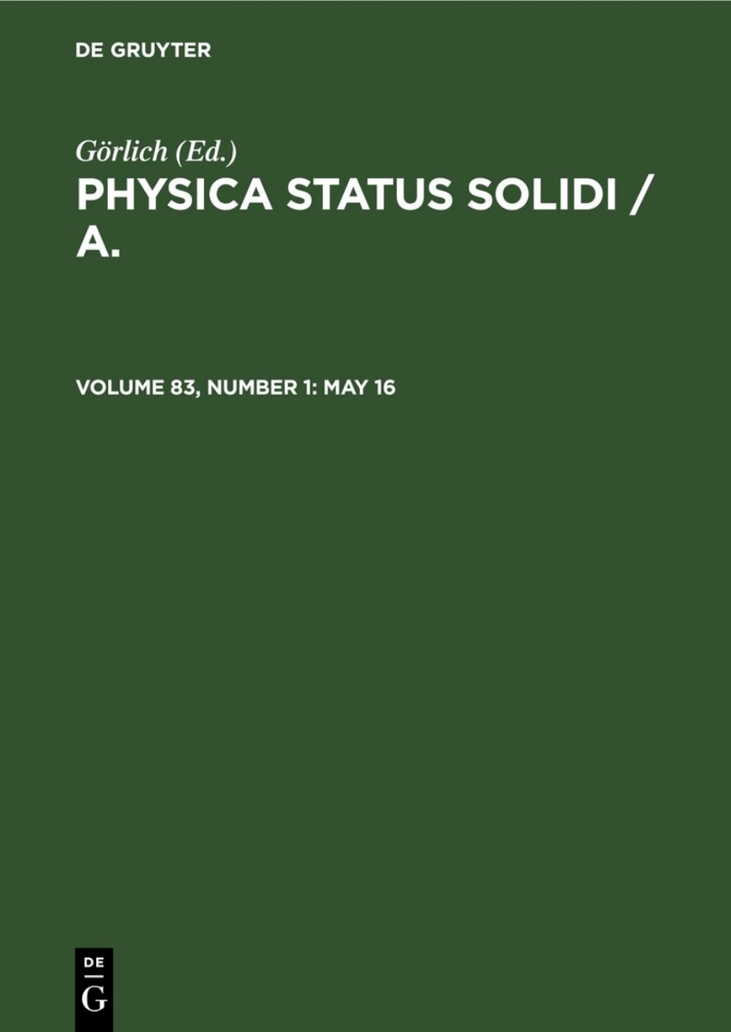 May 16 - 1st Edition (eBook)