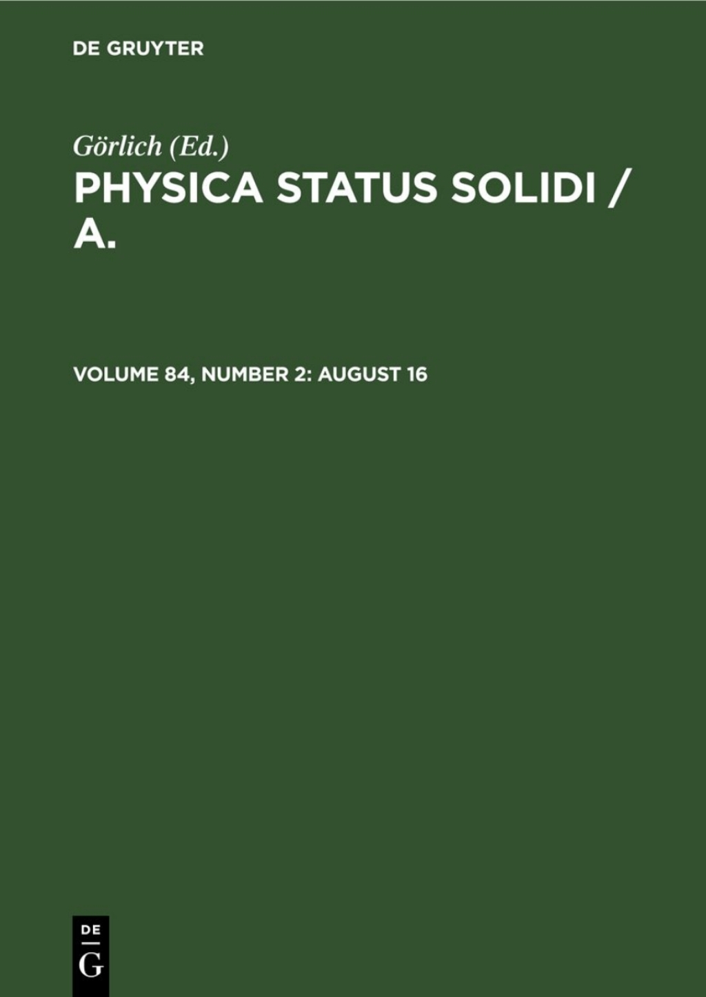 August 16 - 1st Edition (eBook)