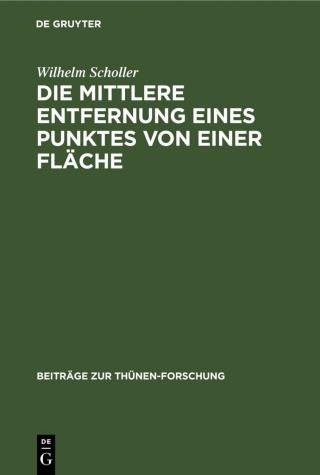 Cover image: Die mittlere Entfernung eines Punktes von einer Fläche 1st edition 9783112502358