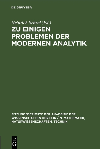 Cover image: Zu einigen Problemen der modernen Analytik 1st edition 9783112503874