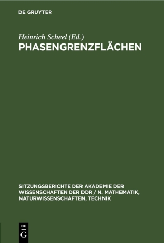 Imagen de portada: Phasengrenzflächen 1st edition 9783112504758