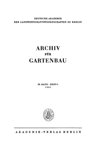 Immagine di copertina: 1961 1st edition 9783112506233