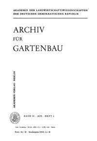 Cover image: Archiv für Gartenbau. Band 21, Heft 5 1st edition 9783112506752