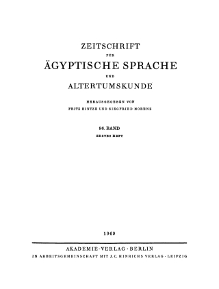 Imagen de portada: 1969 1st edition 9783112511114