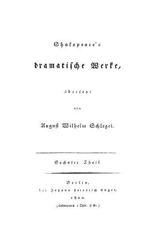 Cover image: William Shakespeare: Shakspeare’s dramatische Werke. Teil 6 1st edition 9783112511497