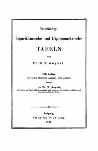 Cover image: Vollständige logarithmische und trigonometrische Tafeln 11th edition 9783112511596