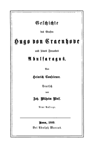Imagen de portada: Geschichte des Grafen Hugo von Craenhove und seines Freundes Abulfaragus 1st edition 9783112514092
