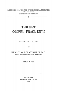 Cover image: Two New Gospel Fragments 1st edition 9783112515372