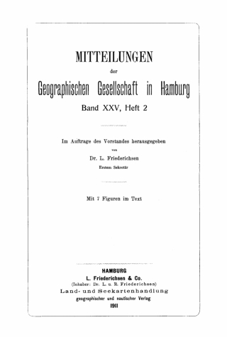 Imagen de portada: Mitteilungen der Geographischen Gesellschaft in Hamburg 1st edition 9783112515877