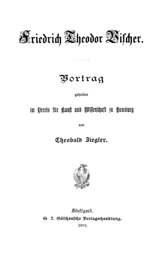 Titelbild: Friedrich Theodor Vischer. Vortrag gehalten im Verein für Kunst und Wissenschaft zu Hamburg 1st edition 9783112516478