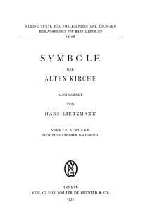 Cover image: Symbole der Alten Kirche 4th edition 9783112516577