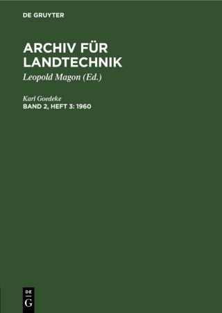 Imagen de portada: 1960 1st edition 9783112518915