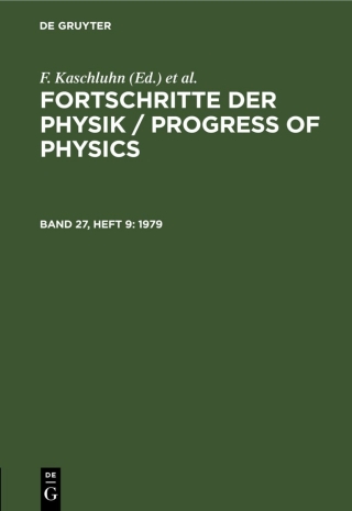 Imagen de portada: 1979 1st edition 9783112522752