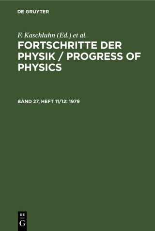 Imagen de portada: 1979 1st edition 9783112522790