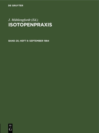 Cover image: September 1984 1st edition 9783112524435