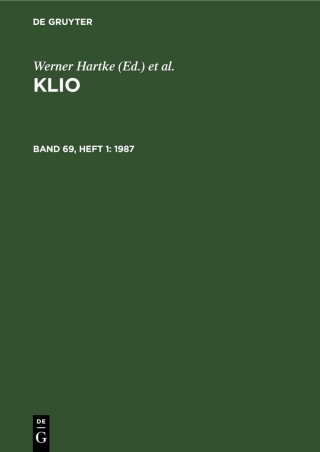 Cover image: 1987 1st edition 9783112527276
