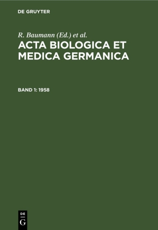 Imagen de portada: 1958 1st edition 9783112530634
