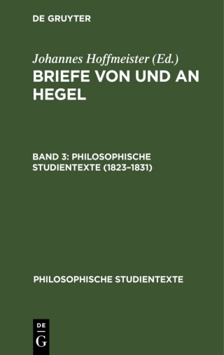 Titelbild: 1823–1831 3rd edition 9783112530955