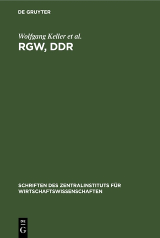 Imagen de portada: RGW, DDR 1st edition 9783112531372