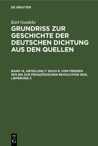 Cover image: Buch 8: Vom Frieden 1815 bis zur französischen Revolution 1830, Lieferung 2 2nd edition 9783112534472
