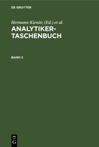 Cover image: Analytiker-Taschenbuch. Band 2 1st edition 9783112534779