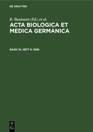 Imagen de portada: 1966 1st edition 9783112536070